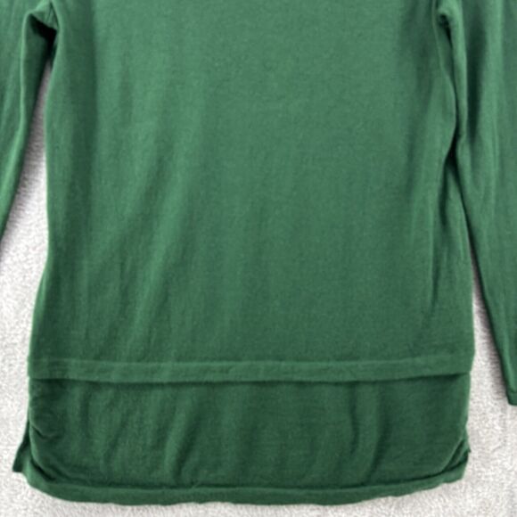 J Jill Sweater Women SP Green Knit Merino Wool Washable Tunic Crew Neck - Picture 4 of 14